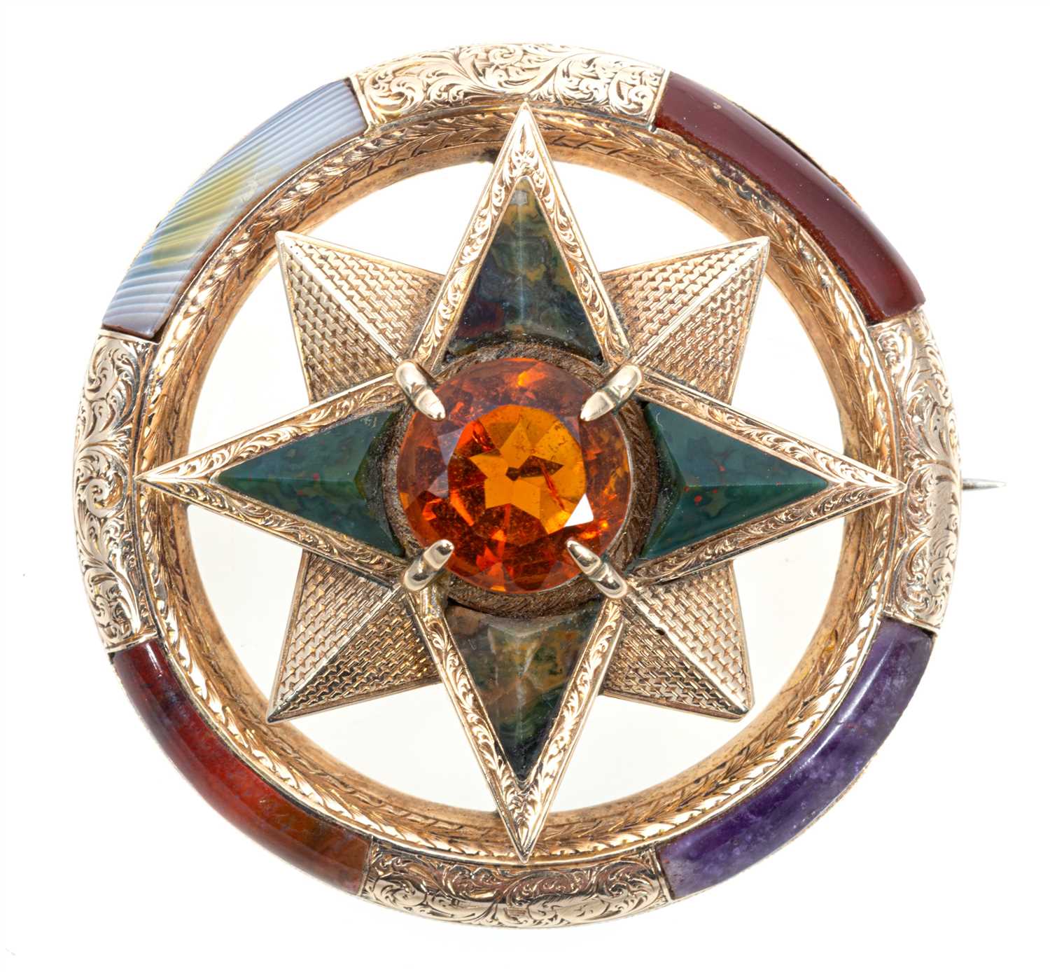 165 - A Celtic agate brooch.
