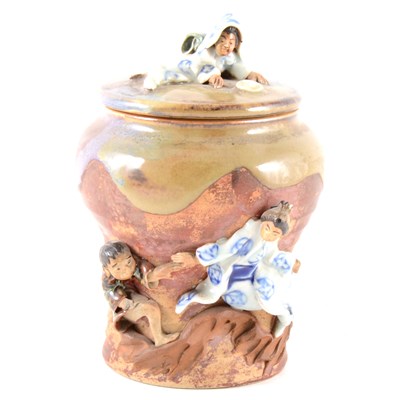 Lot 38 - A Japanese stoneware jar, ...