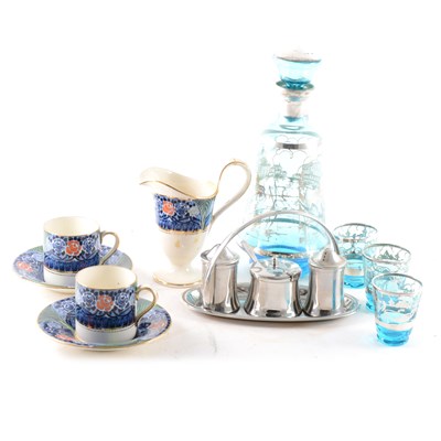 Lot 124 - Venetian part liqueur set, pottery coffee set, etc