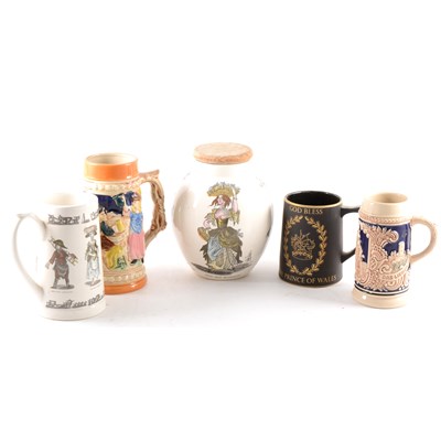 Lot 67 - A collection of various wall plates, and commemorative mugs