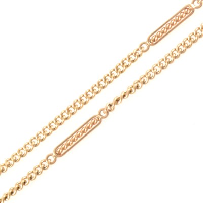 Lot 239 - A 9 carat yellow gold chain link necklace.
