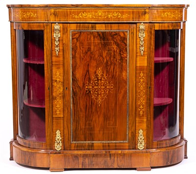 Lot 501 - A Victorian walnut breakfront credenza