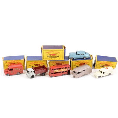 Lot 253 - Matchbox Toys; no.14, no.44, no.3, no.23, no.47, no.56