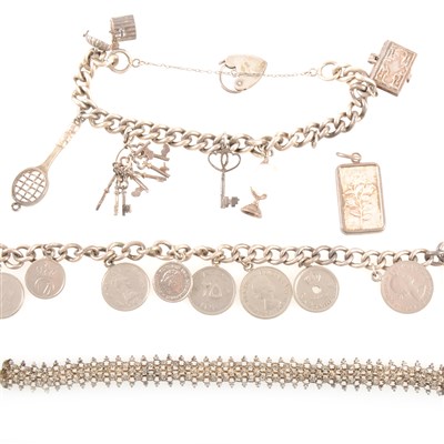 Lot 396 - A collection of gold, silver and costume jewellery.