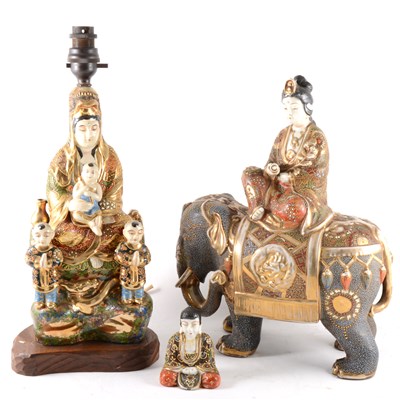 Lot 20 - Three Japanese satsuma ware figures
