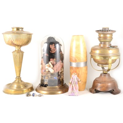 Lot 47 - Costume Peddler Doll under a glass dome, ...