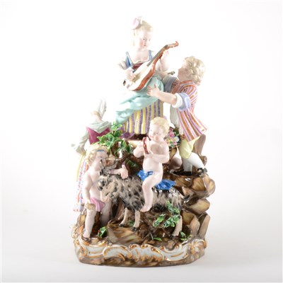 Lot 45 - A Meissen style porcelain group