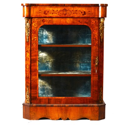 Lot 500 - A Victorian walnut and marquetry vitrine