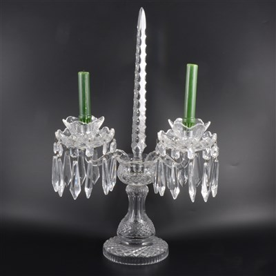 Lot 78 - Waterford two-light candelabra, and pair of matching candlesticks.