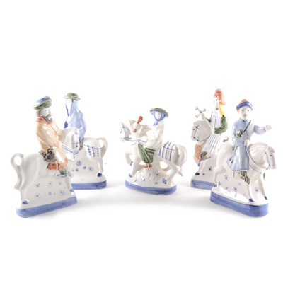 Lot 107 - A collection of Rye Pottery Chaucer figures, 34cm and smaller, ...