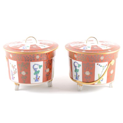 Lot 52 - A pair of Herend porcelain covered bowl, ...