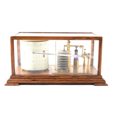 Lot 160 - An oak cased barograph, Ross, ...