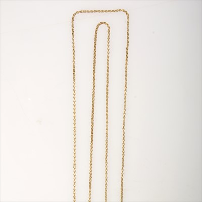 Lot 683 - A yellow metal chain necklace.
