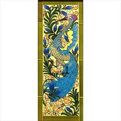Lot 20 - A three-tile decorative panel, after William De Morgan, by Su Turner.