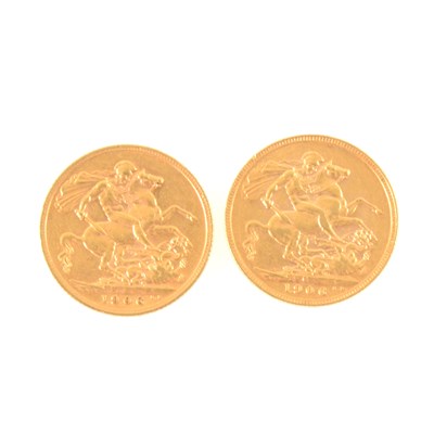 Lot 222 - Two Full Sovereigns, Edward VII 1906.