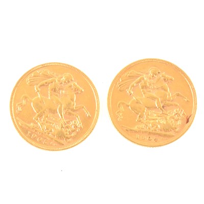Lot 223 - Two Full Sovereigns, Edward VII 1904, 1905