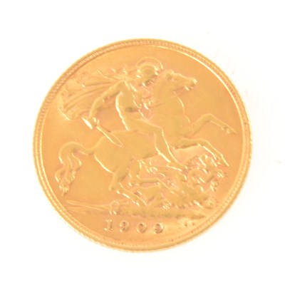 Lot 224 - A Half Sovereign, Edward VII 1909.