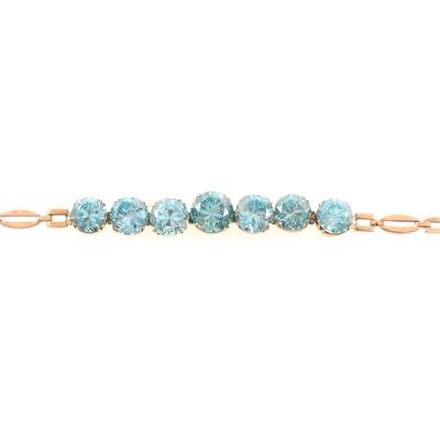 Lot 350 - A heat treated blue zircon bracelet.
