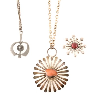 Lot 384 - Three Scandinavian modernist pendants.