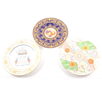Lot 108 - A Royal Worcester cabinet plate, painted with fruit, signed S. Weston, and two others