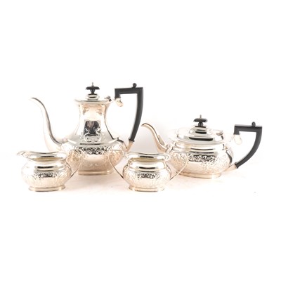 Lot 175 - A modern silver four piece tea set by Parkin Silversmiths Ltd