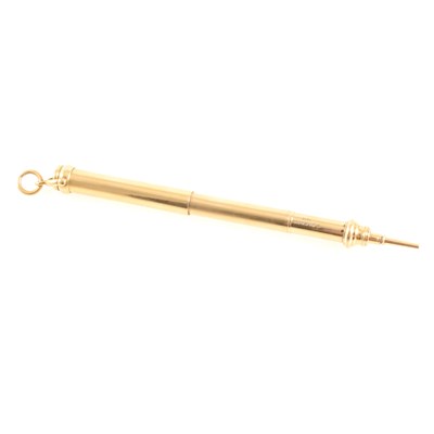 Lot 421 - S Mordan & Co retractable pencil marked 18ct
