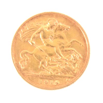 Lot 227 - A Half Sovereign, George V 1914.