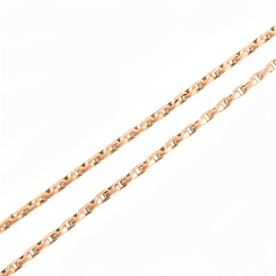 Lot 321 - A rose metal guard chain.