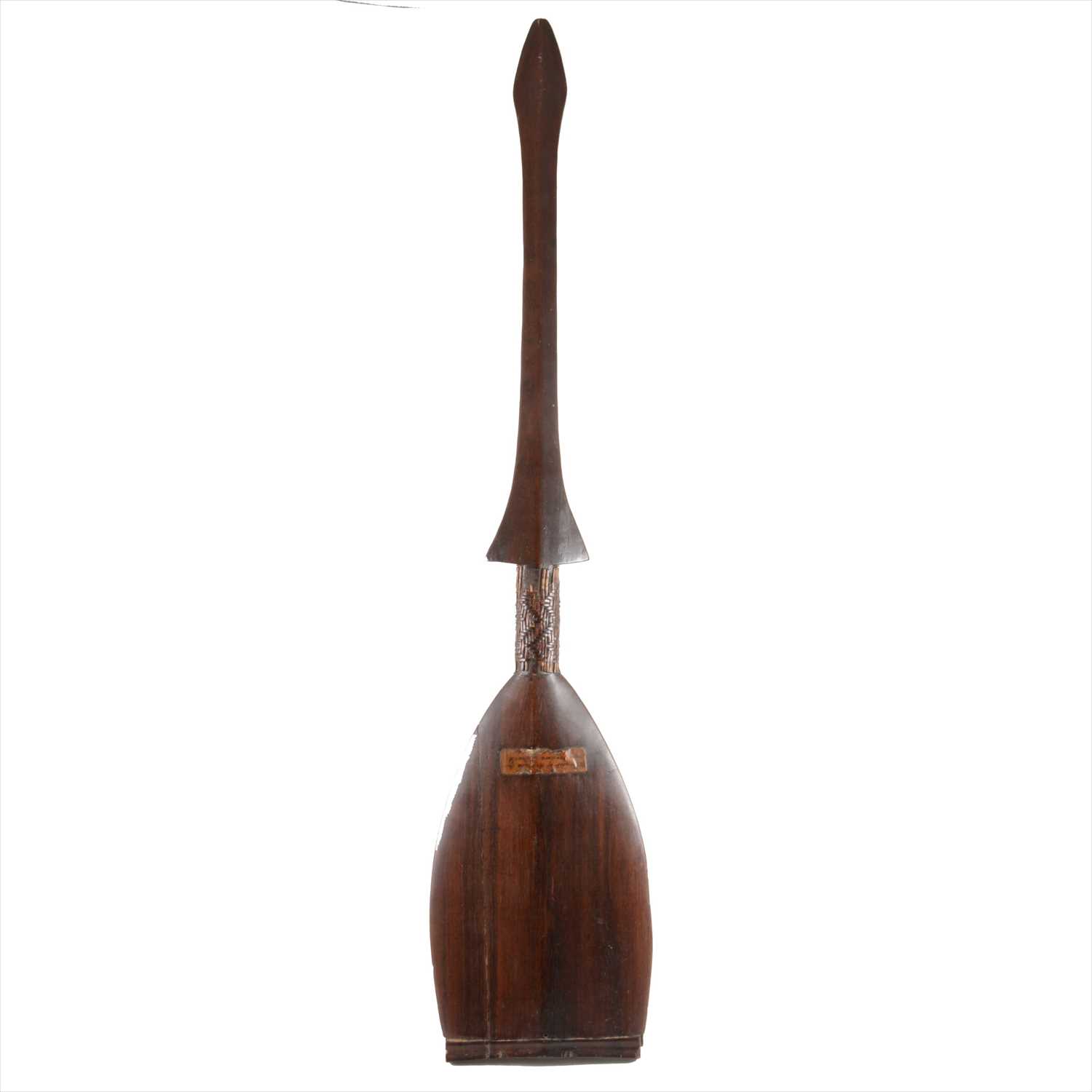 Lot 528 - Ethnographia: a hardwood sapakana paddle-shape war club, probably Guyana or Brazil