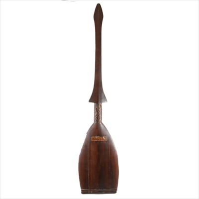 Lot 528 - Ethnographia: a hardwood sapakana paddle-shape war club, probably Guyana or Brazil