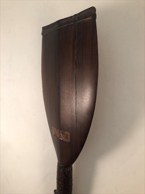 Lot 528 - Ethnographia: a hardwood sapakana paddle-shape war club, probably Guyana or Brazil