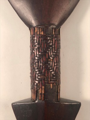Lot 528 - Ethnographia: a hardwood sapakana paddle-shape war club, probably Guyana or Brazil