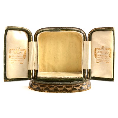 Lot 375 - A Cartier jewel box and unrelated bow brooch.