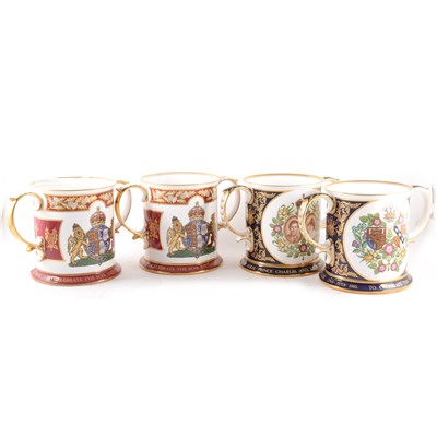 Lot 12 - Two Spode bone china commemorative Loving Cups, ...