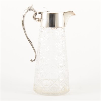 Lot 615 - An Edwardian silver-mounted claret jug, Marples & Co, Sheffield 1905