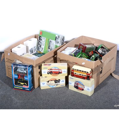 Lot 299 - Large collection of modern die-cast model buses and coaches, four boxes.
