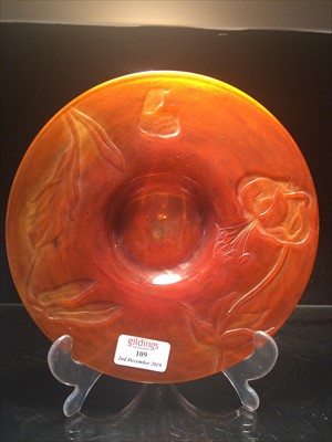 Lot 109 - A wheel carved and fire-polished cameo glass vase and stand, by Emile Gallé.