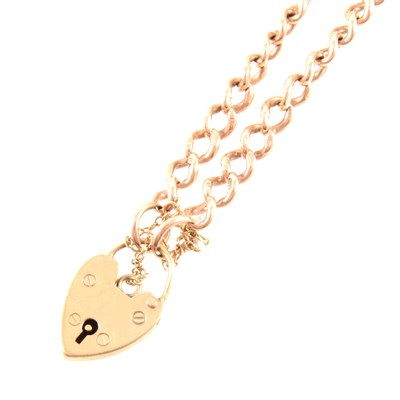 Lot 356 - A 9 carat rose gold solid curb link bracelet