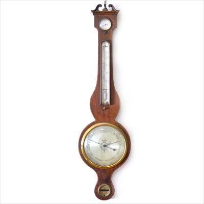 Lot 477 - Victorian mahogany banjo-shaped wall barometer by Thomas Haynes, Blandford