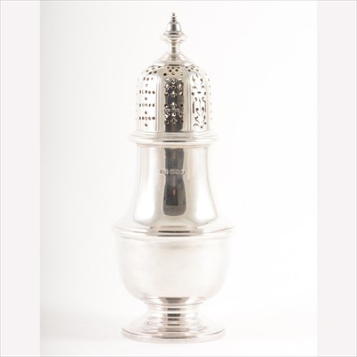 Lot 622 - George III style silver caster, Atkin Brothers, Sheffield 1927