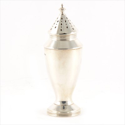Lot 163 - Art Deco silver caster, Elkington & Co, Birmingham 1939