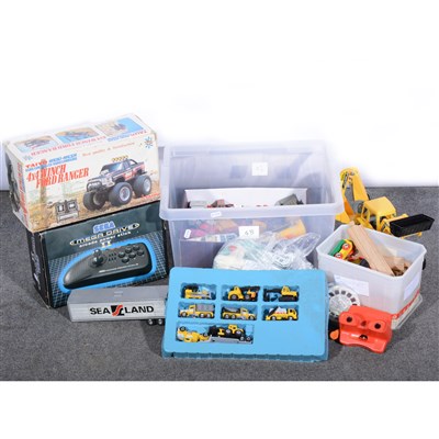 Lot 170 - Vintage toys and games; including Sega Mega Drive Power Stick, etc