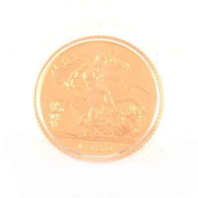 Lot 220 - A Half Sovereign,  Queen Elizabeth II 1980 Proof in protective plastic holder and red box with Royal Mint Leaflet.
