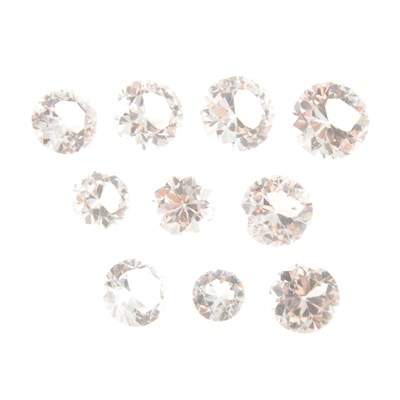 Lot 345 - Loose stones - ten white topaz.