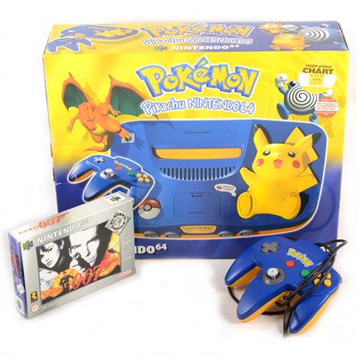 Lot 160 - Pokemon edition Nintendo 64 games console, Goldeneye and a Scalextric set.