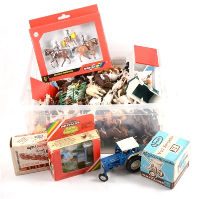 Lot 220 - Britains Toys farm; including a large quantity of plastic animals and figures
