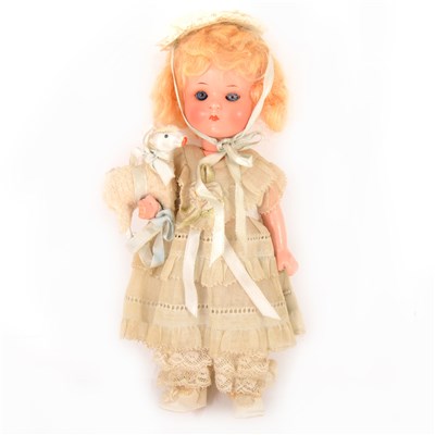 Lot 109 - Armand Marseille Germany bisque head doll, stamped 310 10/0, with 'Little Bo Peep' outfit