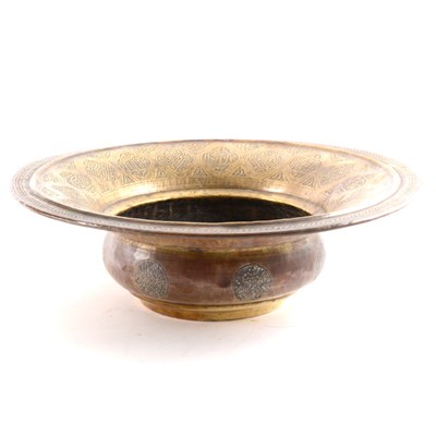 Lot 159 - Cairoware brass spitoon