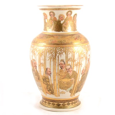 Lot 37 - Japanese Satsuma baluster-shape vase