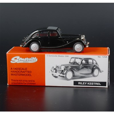 Lot 314 - Somerville 1:43 scale white metal model; no.129a Riley Kestrel in rare black, boxed.